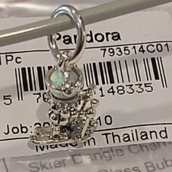 Authentic PANDORA Sterling Silver Skier Dangle Charm 793514C01 - Picture 5 of 11